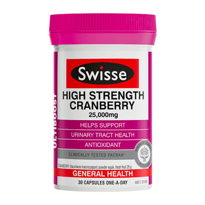 澳大利亚Swisse高浓度蔓越莓胶囊25000mg/30粒*2瓶