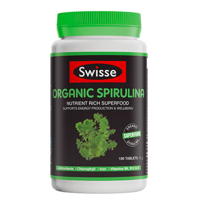 澳大利亚Swisse有机天然高浓度螺旋藻 100粒/养胃膳食纤维片